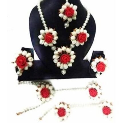Red And White jewellery for Haldi