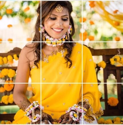 Yellow n white Flower jewellery for Haldi Ceremony