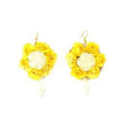Light yellow Flower jewellery for Haldi Floral Jewelry delivery