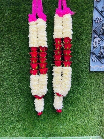 White and red rose jaimala